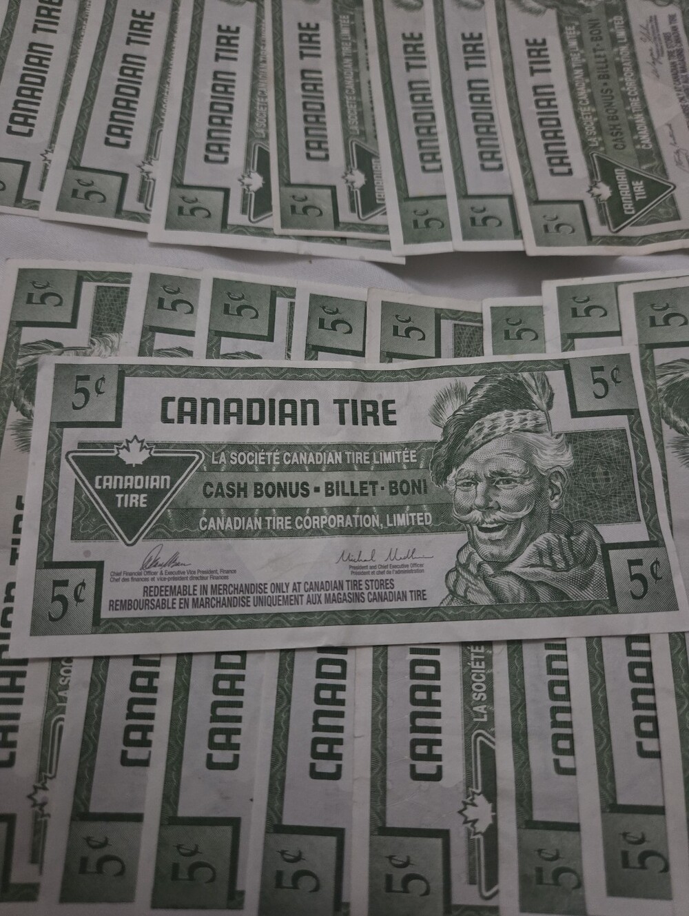 Lot Of 16, 5cent, Vintage Canadian Tire Money